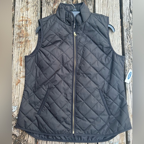 NWT Old Navy Men’s Large Full Zip Quilted Black Vest A-7 - Picture 3 of 8